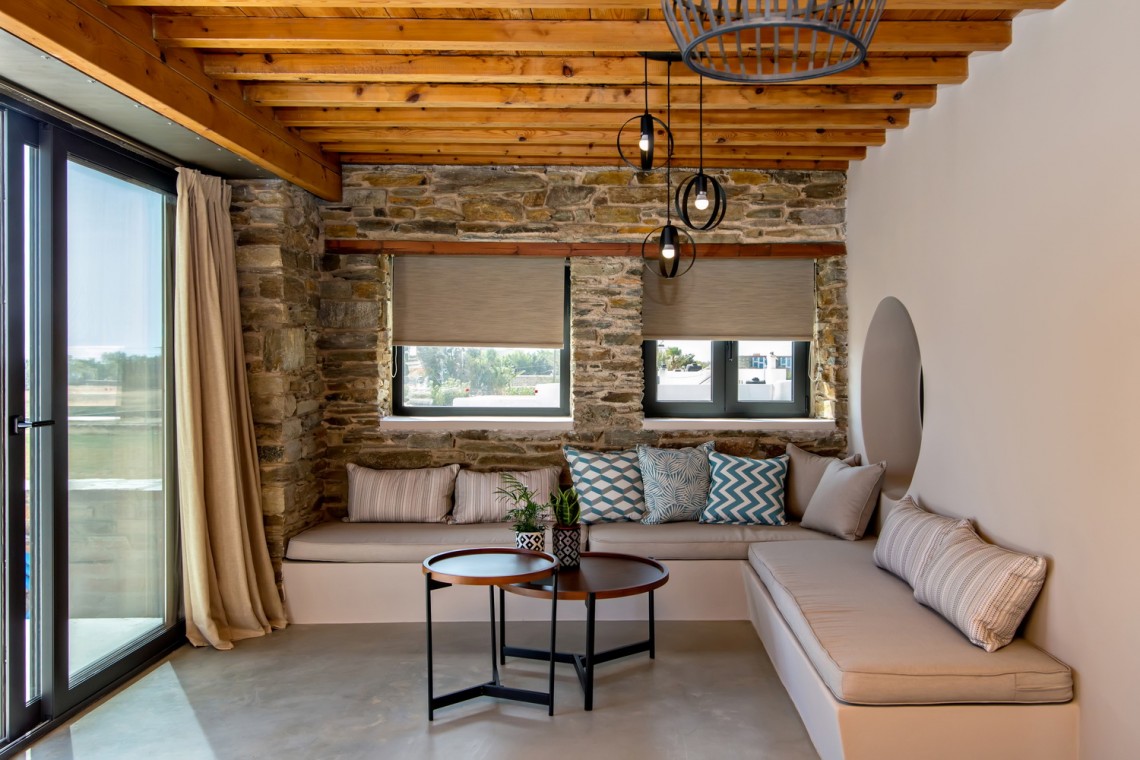 Spacious living room with open-plan design and premium furniture at VF Villa