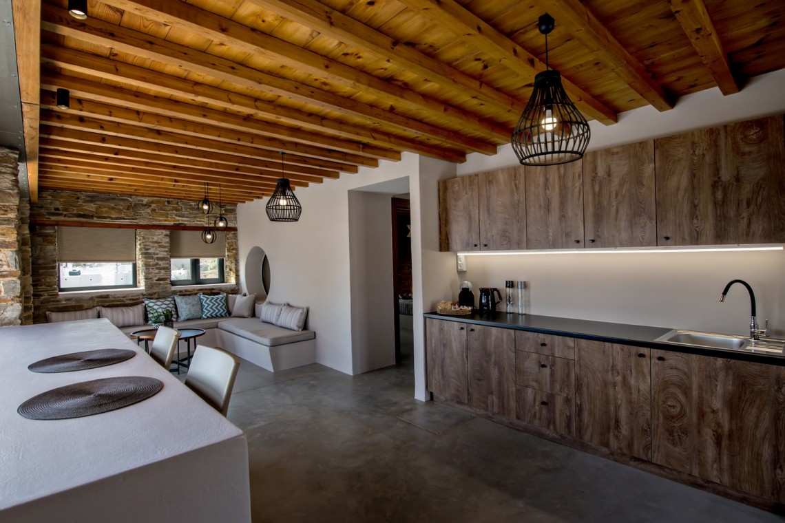 Spacious living room with open-plan design and premium furniture at VF Villa