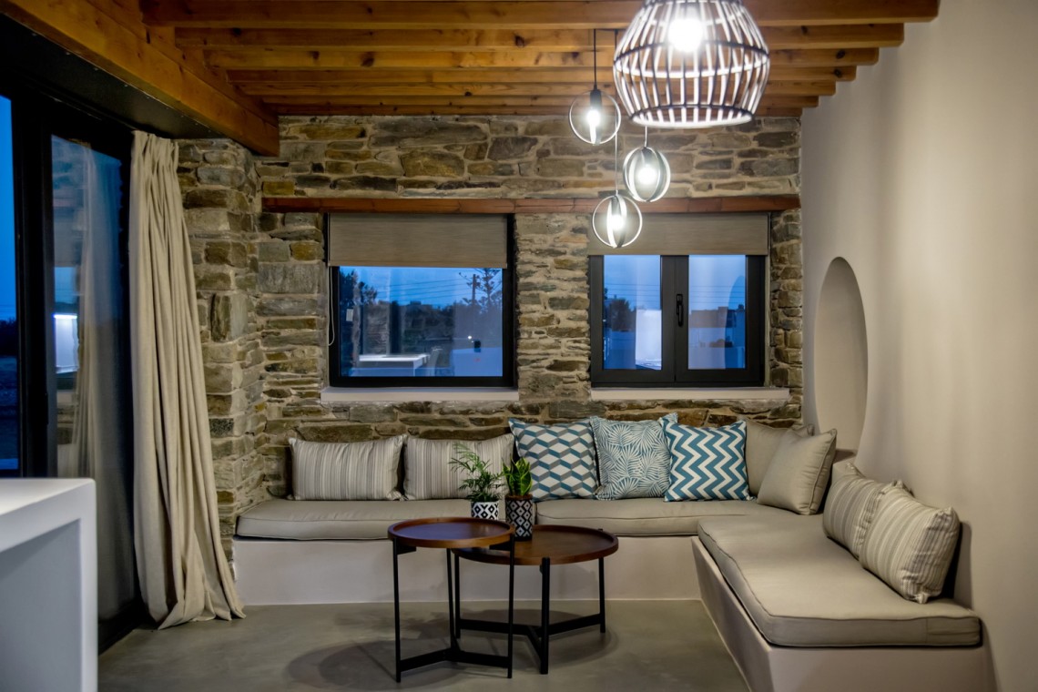 Spacious living room with open-plan design and premium furniture at VF Villa