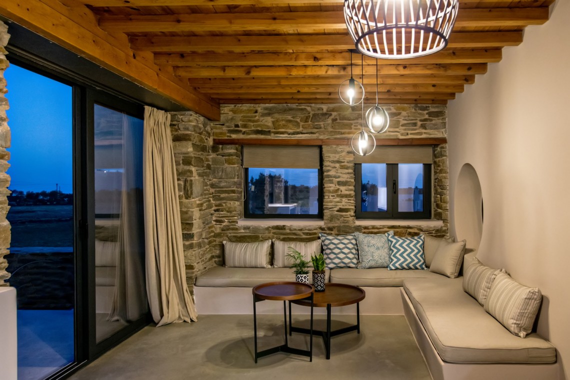 Spacious living room with open-plan design and premium furniture at VF Villa