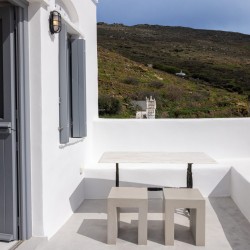 Stunning Aegean Sea view from the outdoor sitting area of Sterni House in Isternia, Tinos.