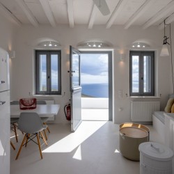 Stunning Aegean Sea view from the outdoor sitting area of Sterni House in Isternia, Tinos.