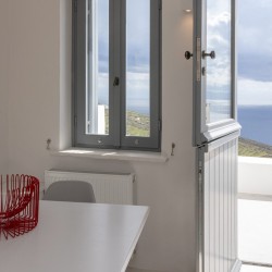 Stunning Aegean Sea view from the outdoor sitting area of Sterni House in Isternia, Tinos.