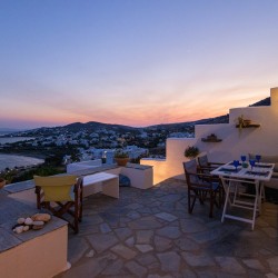 Panoramic Aegean Sea view from the terrace at Vivant Blue Mansion, Tinos.