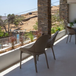 View from Ohana Suite’s private terrace overlooking the Aegean Sea in Arnados, Tinos.